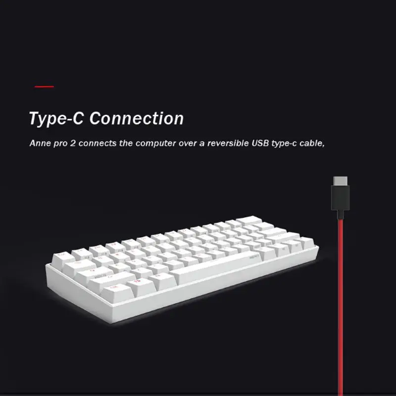 Anne Pro2 60% Bluetooth-совместимая Механическая игровая клавиатура 4.0 Type-C RGB с 61 клавишами