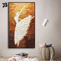 canvas painting for living room modern abstract girl with long dress ballet dancer wall art posters and prints home wall decor
