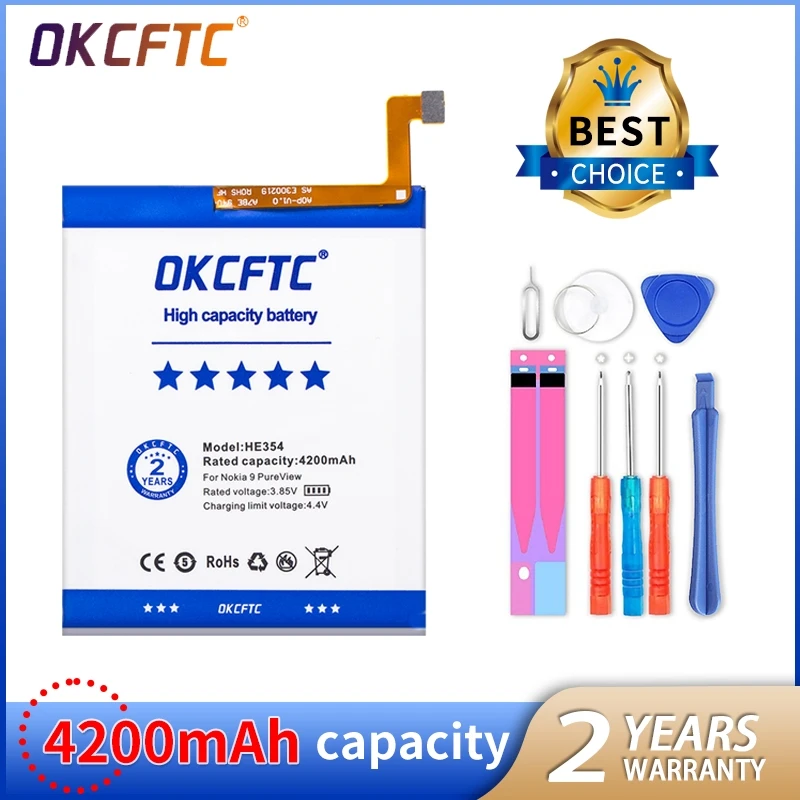 

OKCFTC HE354 4200mAh Battery for Nokia 9 PureView TA-1082 TA-1087 Batteries