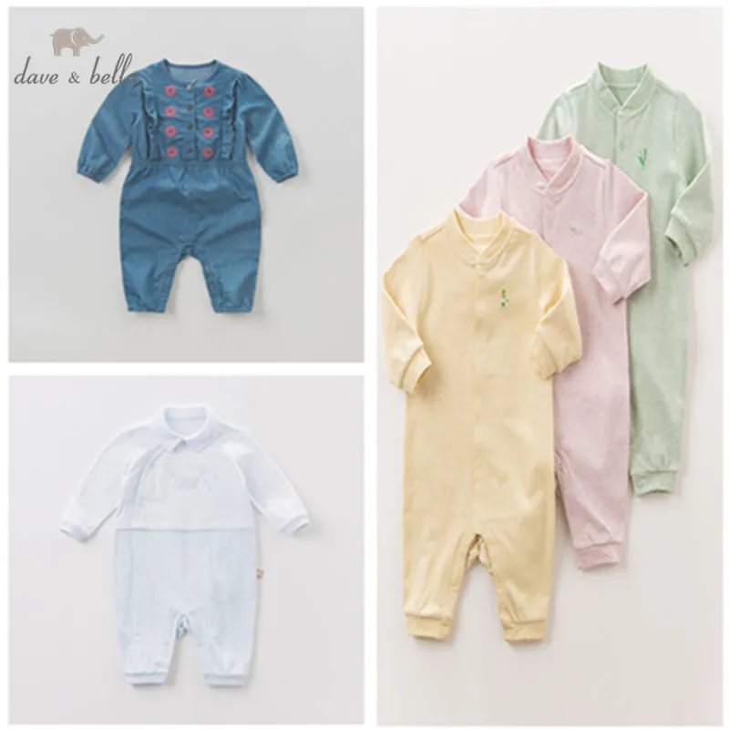 Dave bella/осенний детский хлопковый комбинезон для новорожденных Одежда младенцев