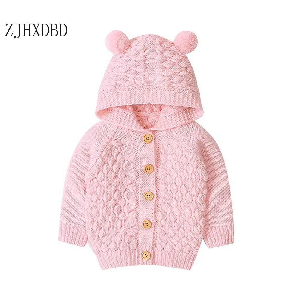 

2020 синий розовый свитер однотонное пальто с капюшоном куртки Горячая Распродажа Детский свитер трехмерный меховой вязаный шарик Куртка Ве...