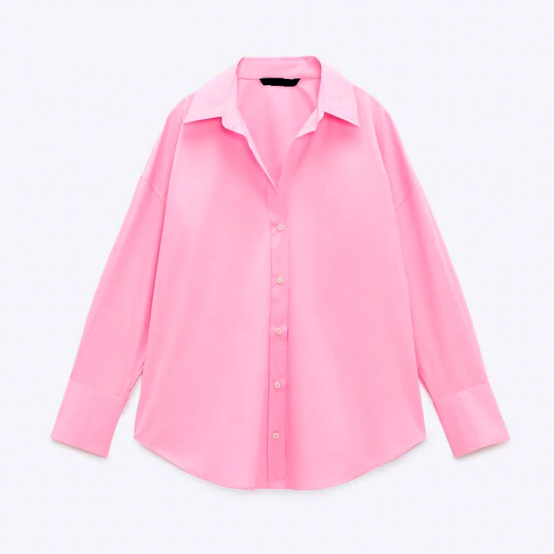

2021 New Summer Woman Pink Up Shirts Casual Asymmetric Fashion Yellow blusas Long Sleeve Office Female Blouses Top