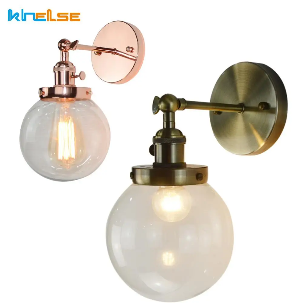 Винтажные прикроватные кофейные Настенные светильники с выключателем