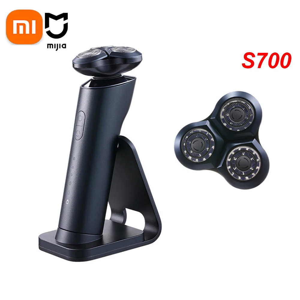 

2021 New Xiaomi Mijia S700 Electric Shaver Razor Beard Machine for Dry Wet Beard with Cutter Heads Trimmer Rechargeable MI Xiami