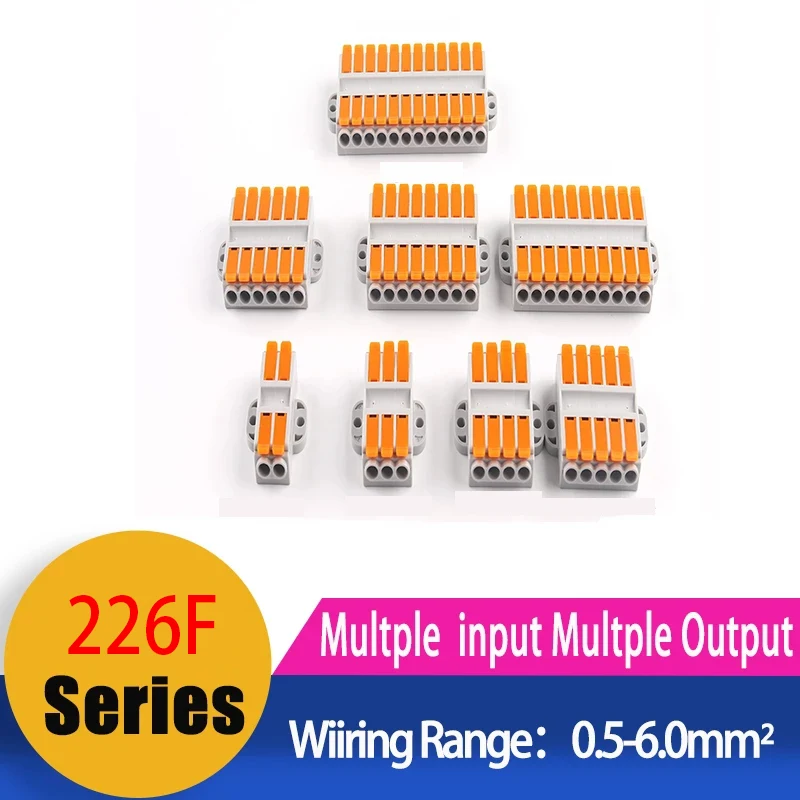 

Universal Fast Docking Wire Connectors Push-In erminal Block 0.5-6.0mm² Fixing Hole Cable Wiring Connector M3 Screws Can BeFixed