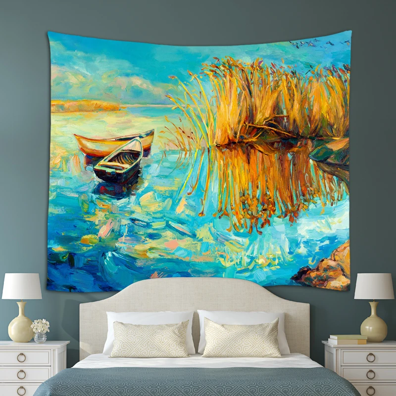 Закат гобелен картина маслом живописные настенные Висячие гобелены Индия коврик