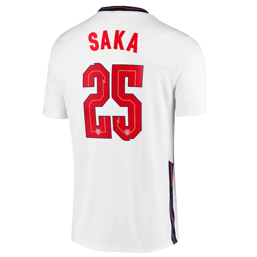 

2020-2022 Saka No. 25 England home jersey shirt football T-shirt training suit short-sleeved men's 3D Tees jersey shirt