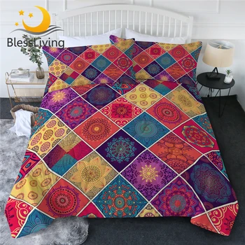 BeddingOutlet Boho Summer Blanket Bohemian Air-conditioning Quilt Set Colorful Mandala Bedding Exotic Floral couette de lit 3pcs 1