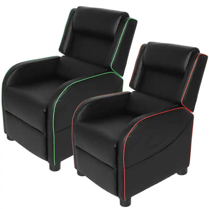 

PU Leather Single Sofa Recliner Chair Home Theater Seating with Adjustable Footrest Back Reclining Sofa