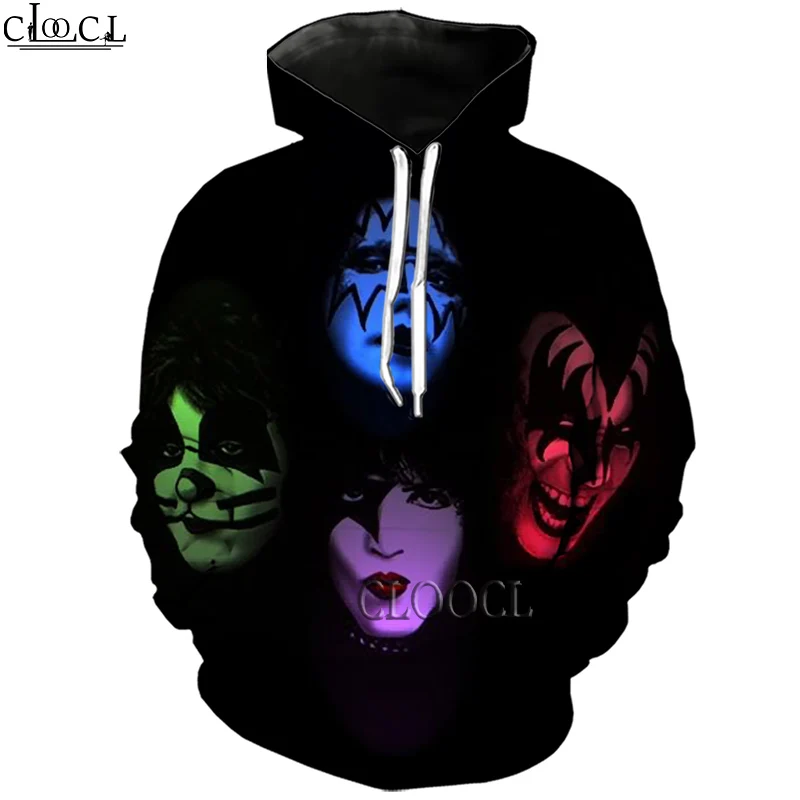

HX Fashion Hoody KISS Rock Band 3D Print Men Women Hoodie Spring Autumn Long Sleeve Pullover Pattern Hip Hop Hoodie DropShipping