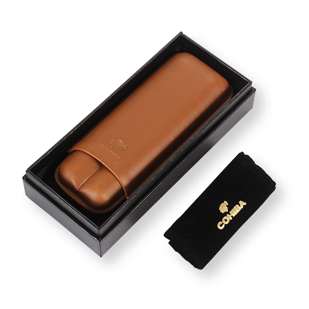 COHIBA Дорожный Чехол для сигар из кожи Humidor коробка улицы портативный карманный 2