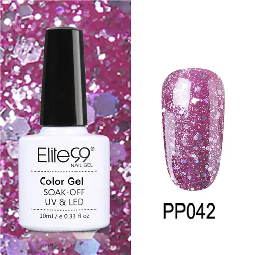 PP042 Elite99 10 мл Гель-лак для ногтей замачиваемый УФ красочный Фиолетовый лак для ногтей художественный Гель-лак для Ногтей Стойкий гель нужен основа и верхнее покрытие - Цвет: PP042