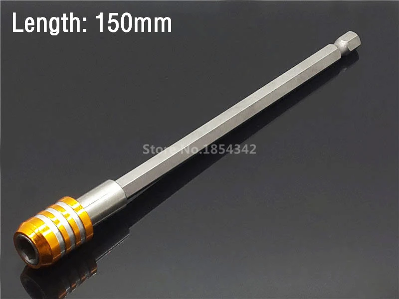 Yellow 150mm 1 шт. 12 Размер удлинитель 1/4 шестигранный винтовой патрон-адаптер Магнитная отвертка ударный шуруповерт сверло инструмент быстросъемные инструменты - Цвет: Yellow 150mm