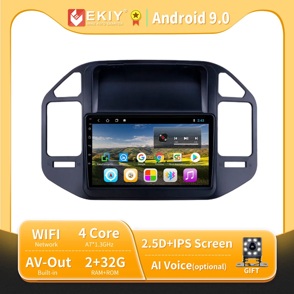 EKIY для Mitsubishi Pajero V73 2004 2005-2011 Авторадио 2din Android 9 DVD Автомобильный мультимедийный