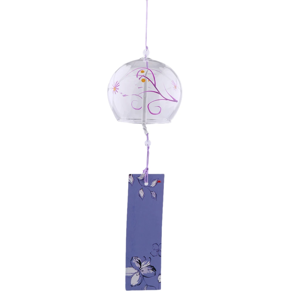 Japanese Culuture Glass Wind Bell Furin Chimes Home Hanging Decor | &amp Decorations