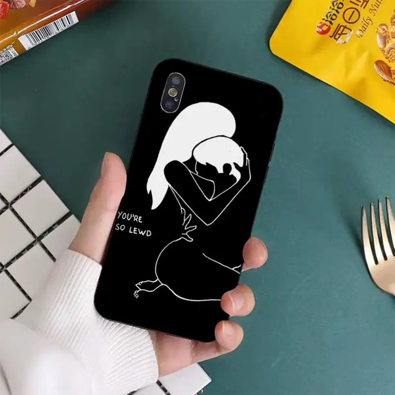 YNDFCNB Minimalist Line Sexy Couple Phone Case for iphone 13 11 12 pro XS MAX 8 7 6 6S Plus X 5S SE 2020 XR cover
