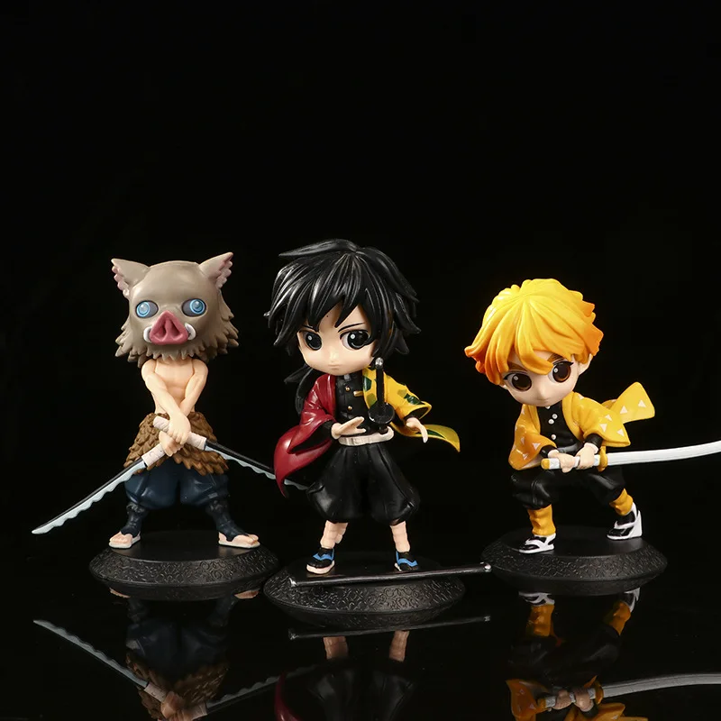 

6PCS Big Size Anime Demon Slayer Kimetsu no Yaiba Dolls Kamado Tanjirou Nezuko Agatsuma Zenitsu Hashibira Inosuke PVC Toys
