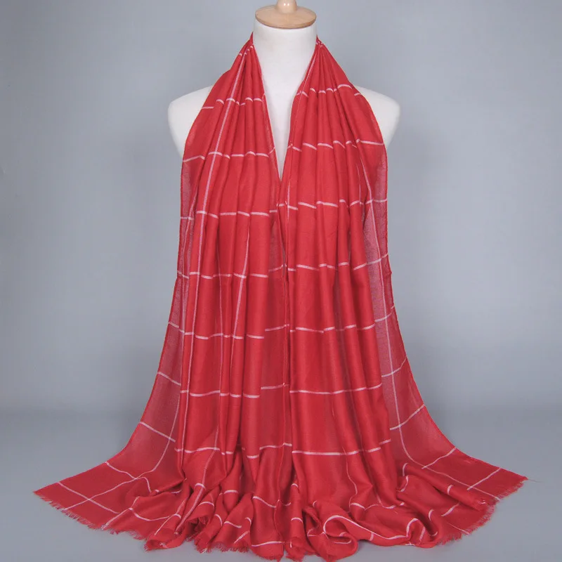 Хлопковый клетчатый шарф из конопли в клетку оптовая продажа мусульманский