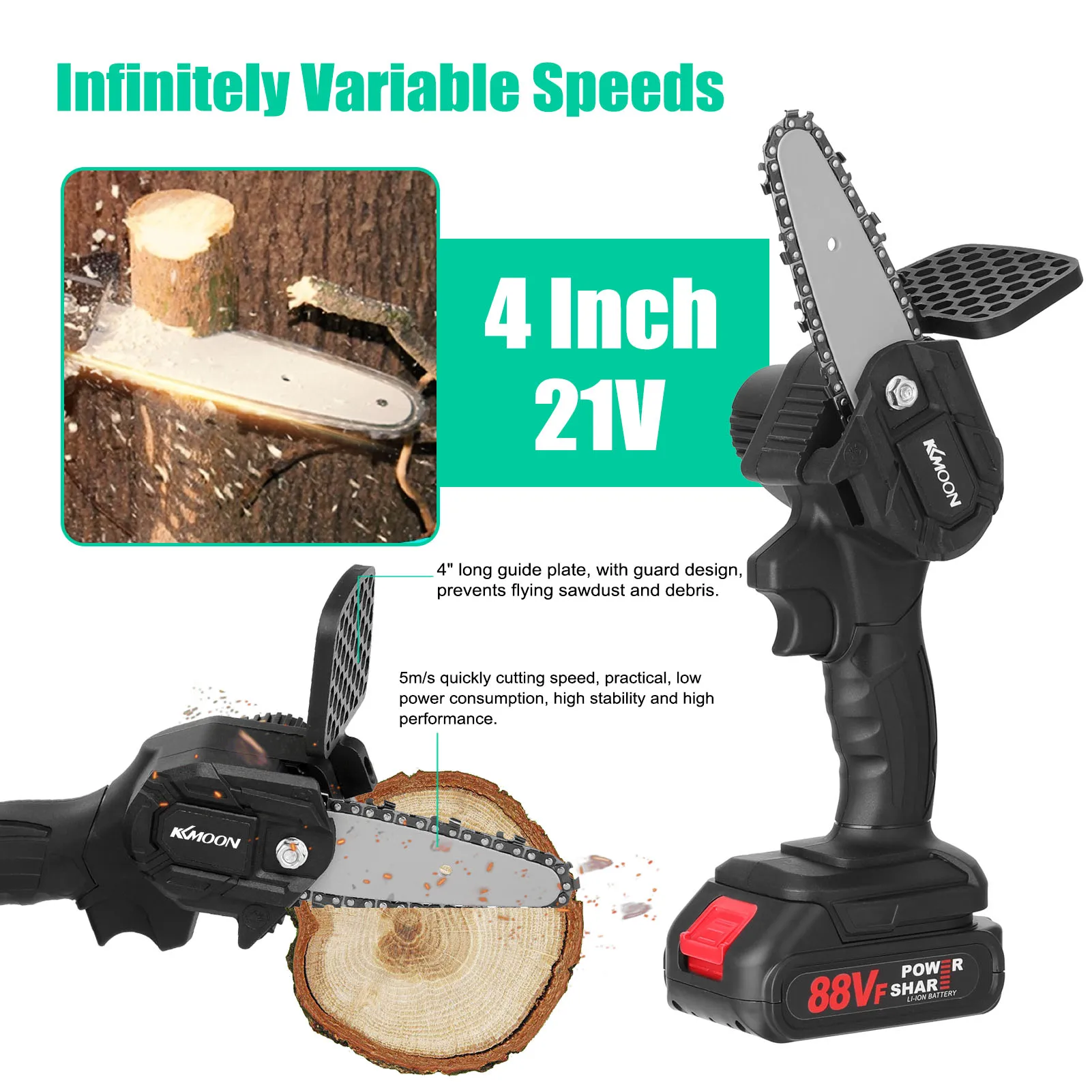 

KKmoon 21V 4 дюйма Электрический Обрезной пила 388VF с маленькими деревянными цельная кружевная одежда бензопилы кисточки с помощью одной руки дер...