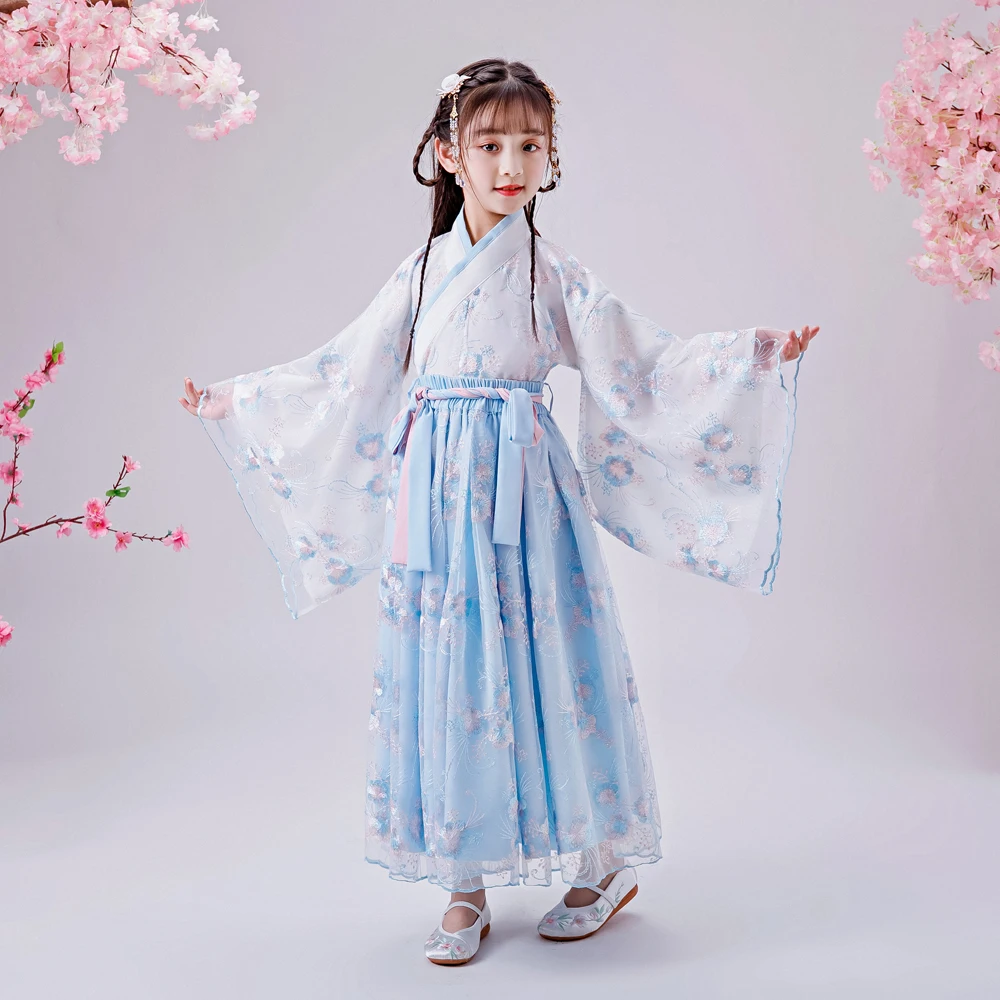 

Кружевное платье Хань династии Хань в китайском стиле для косплея принцессы с большими рукавами и перекрестным воротником рождественское ...