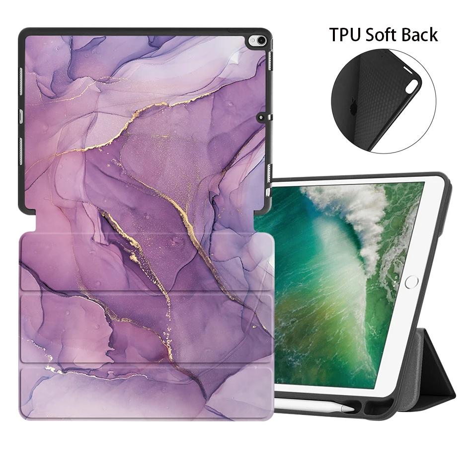 MTT чехол для планшета для iPad Pro Air 10,5 дюймов мраморная текстура из искусственной кожи+ Мягкий ТПУ задний смарт-чехол с держателем карандаша