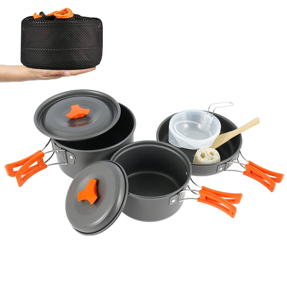 

Travel Camping Cookware Kit Ultralight Outdoor Tableware Set Tourism Equipment for Hiking Picnic BBQ Tableware Equipment