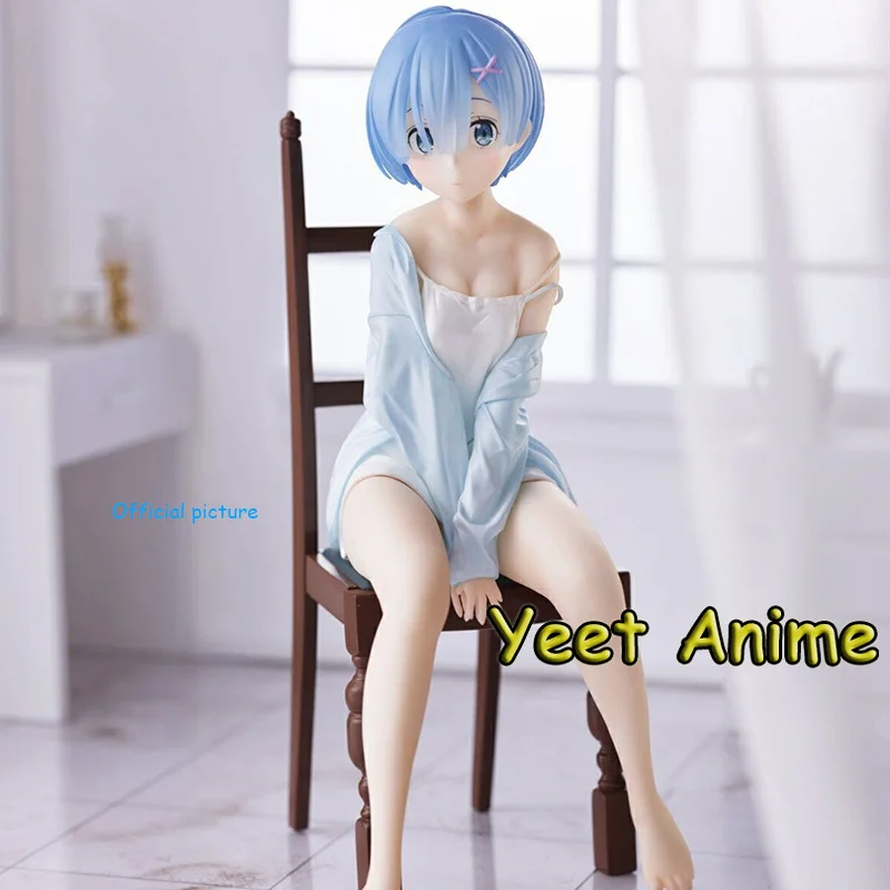 

20CM Anime Re:Life In A Different World From Zero PVC Action Figure Underwear Pajamas Chair Rem Static Collection Ornament Toys