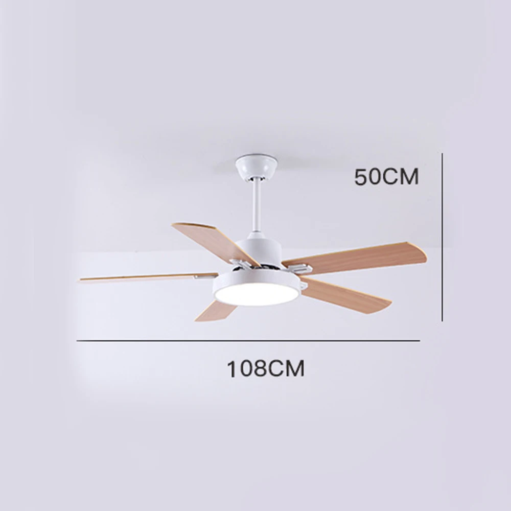 

52 Inch Ceiling Fans 5 Blades Inverter wooden retro remote control ceiling fan creative wood 24w 220v