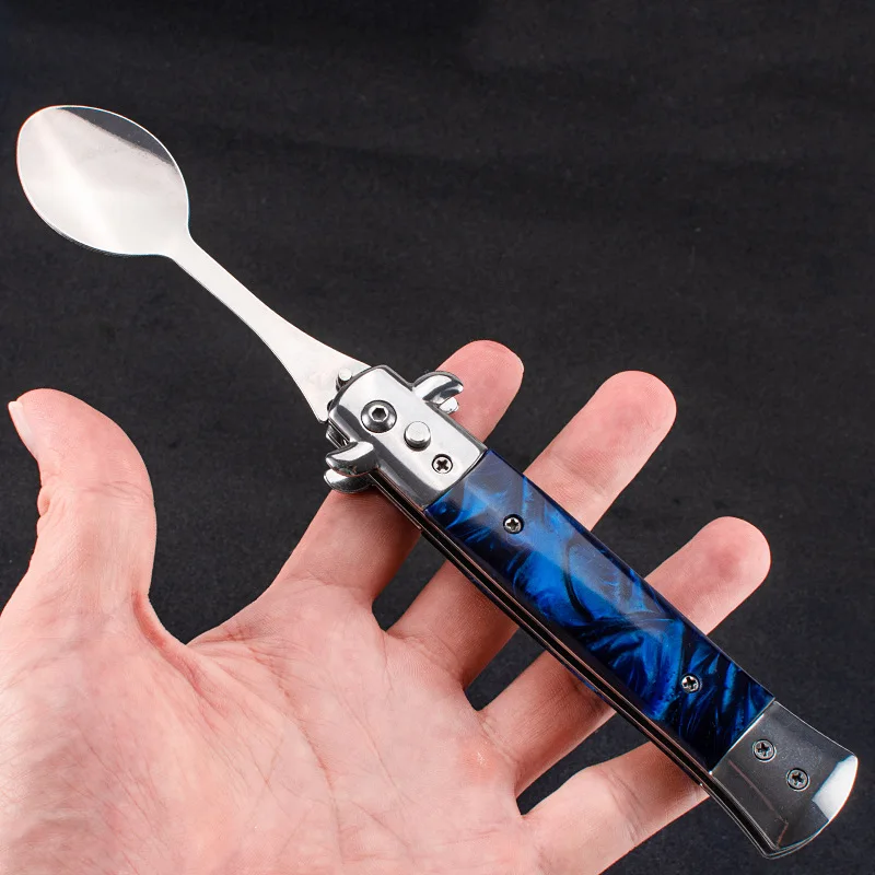 A149 походная Портативная Складная посуда Весенняя ручка из смолы ложка
