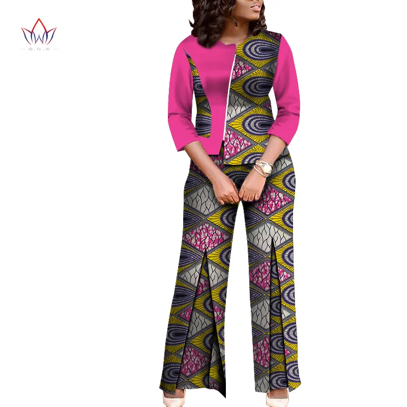 Женский костюм Дашики комплект из топа и штанов в африканском стиле летняя