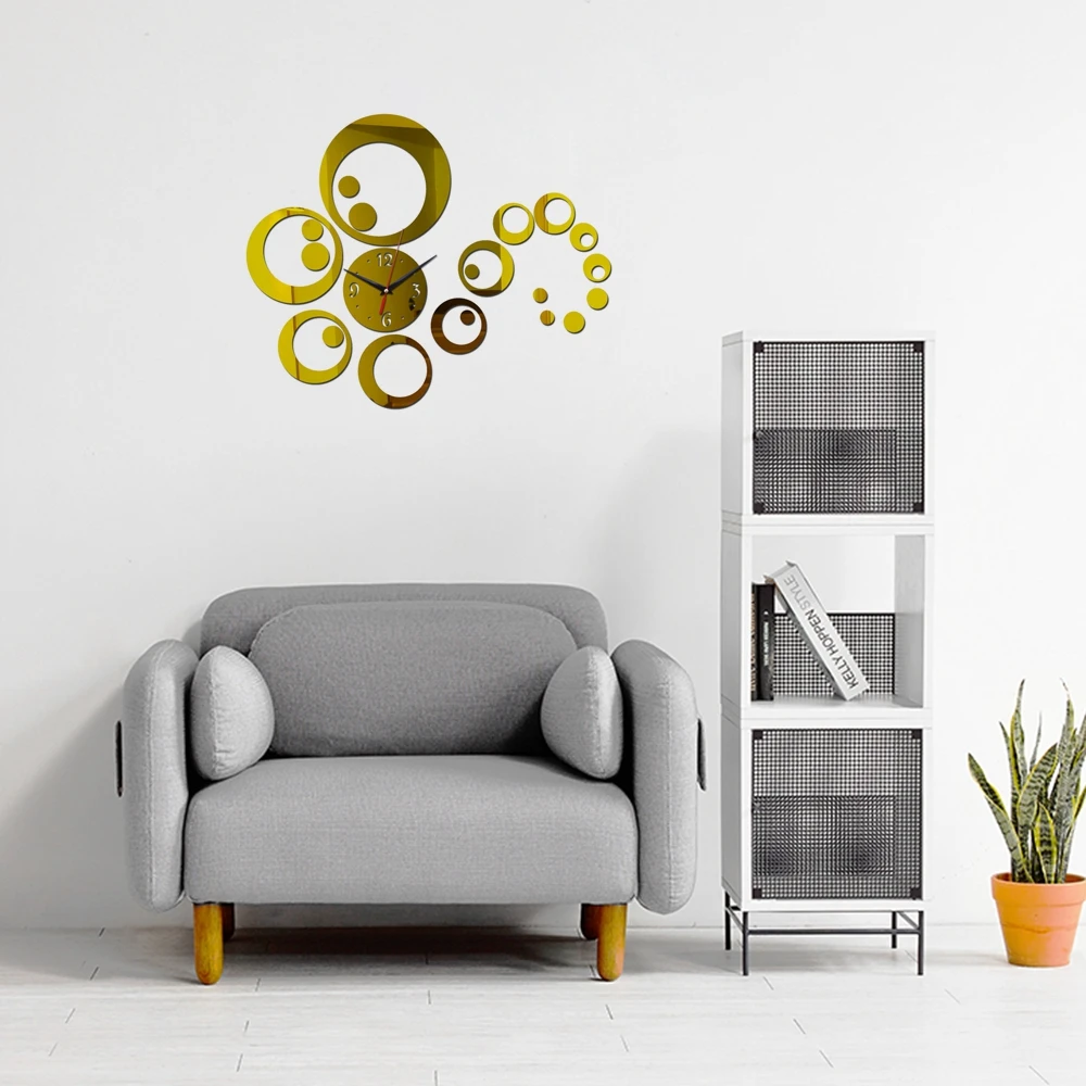 DIY настенные часы современный съемный зеркальный акриловый стикер Настенная