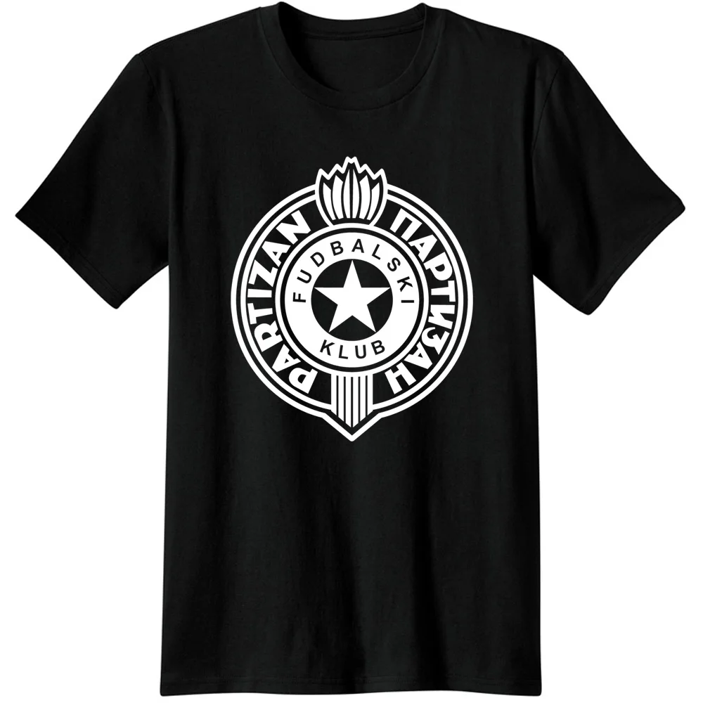 Футболка FK Partizan Belgrade Serbia черная короткая футболка Dusan Vlahovic Alan Stevanovic Nemanja Mihajlovic fan