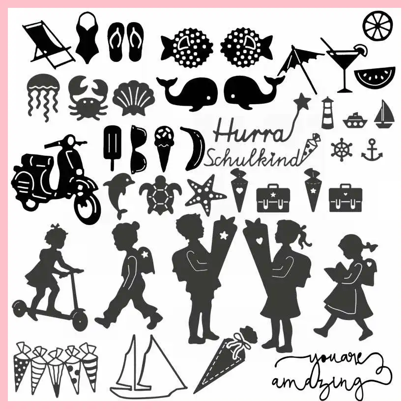 Металлические штампы с надписью для транспортировки еды украшение скрапбукинга