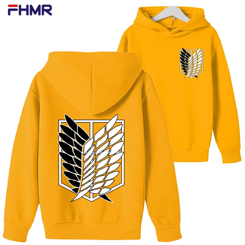 

Japanese Anime Graphic Children Hoodies Kawaii Attacking Giant Demon Slayer Attack on Titan Harajuku Sweatshirt Boy girl clothes