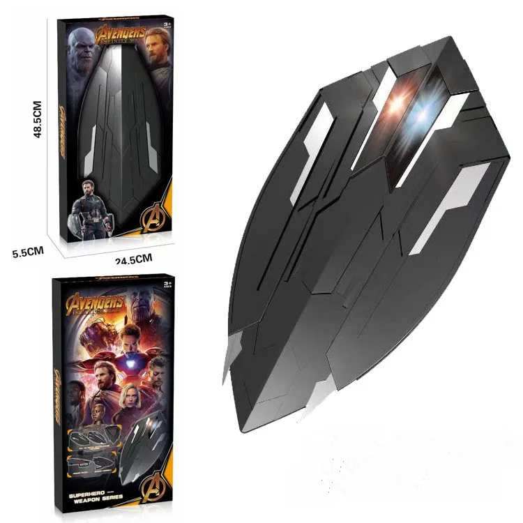 40 см Мстители Капитан Америка щит звуковая вспышка освещение оружие для косплея