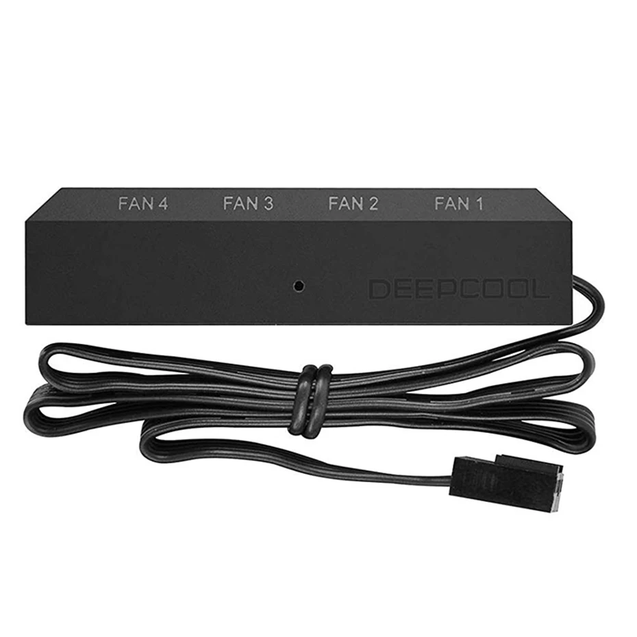 DEEPCOOL FH-04 1 to 4 cooling fan hub splitter cable for 12V 3pin/4pin PWM case with mounting sticker |