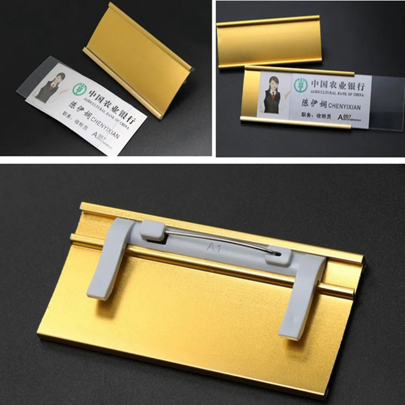 1 шт. офисная бирка с именем металлическая застежка держатель для удостоверения