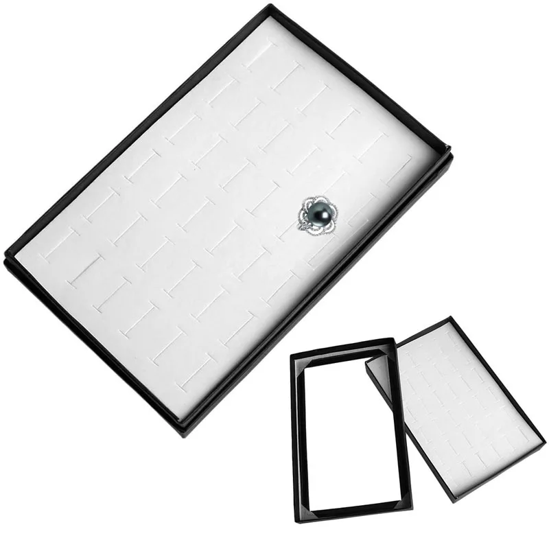 

R2LE 36 Slots Ring Jewelry Display Storage Box Tray Showcase Organiser Earring Holder