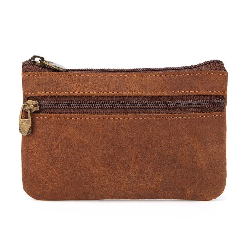 Винтажный кошелек из натуральной кожи 2020 на молнии сумка для кредитных карт