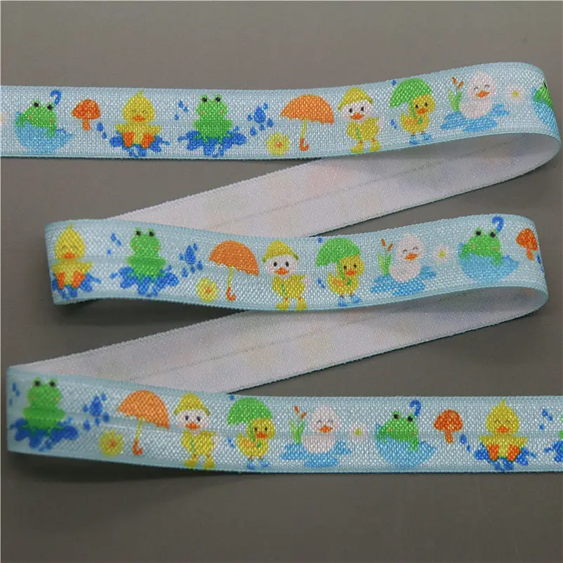 DUWES 5/8 Дюймов 5 ярдов эластичный складной головной убор с принтом животных лисы