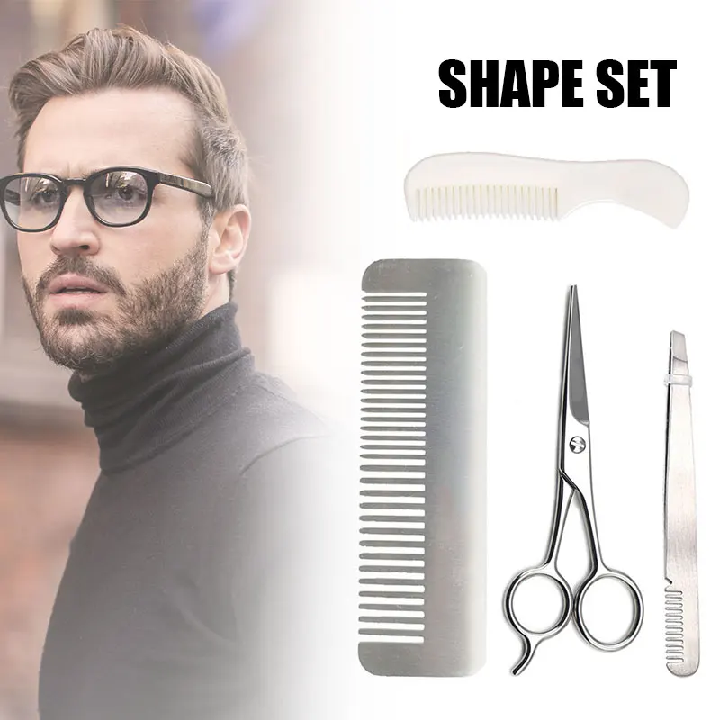 5 шт. расческа ножницы Пинцет Набор борода щетка антистатические уход гребень для