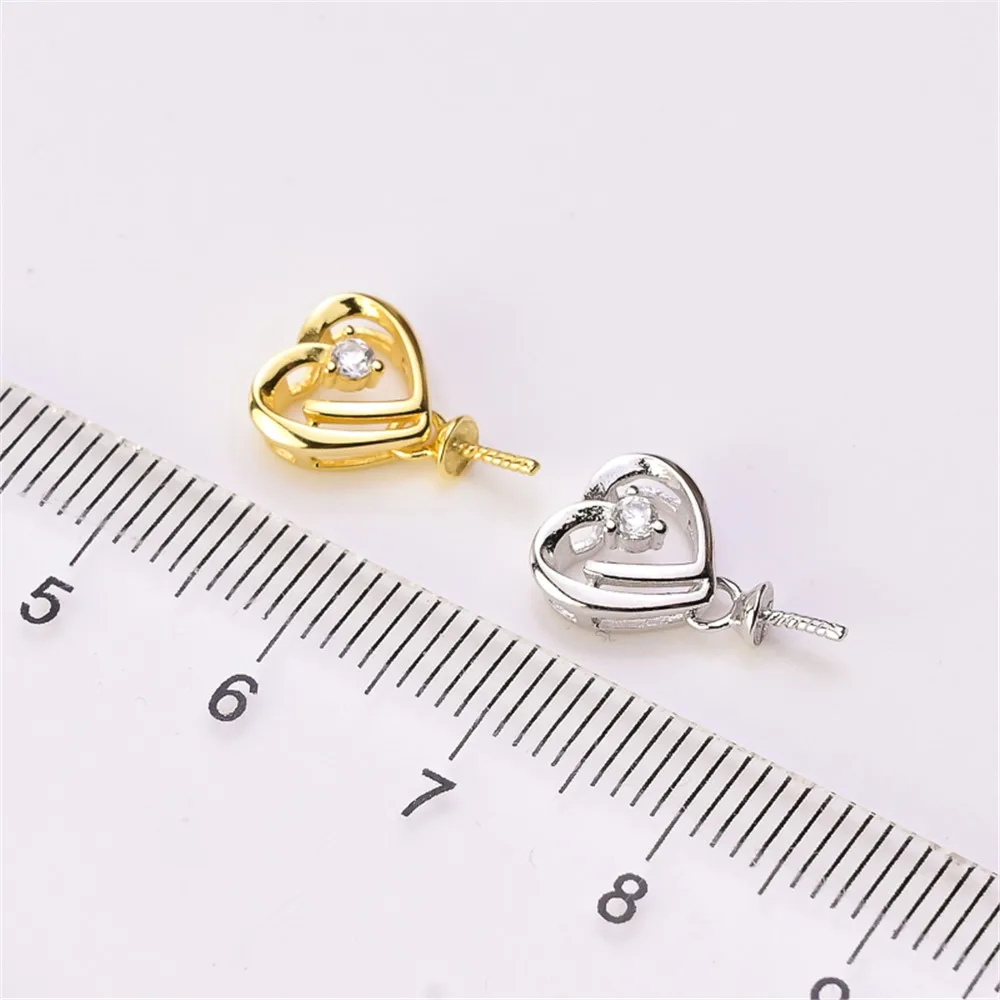 

DIY Pearl Accessories S925 Sterling Silver Concealer Beads Jade Pendant Base Empty Support For Women Making Jewelry Gift