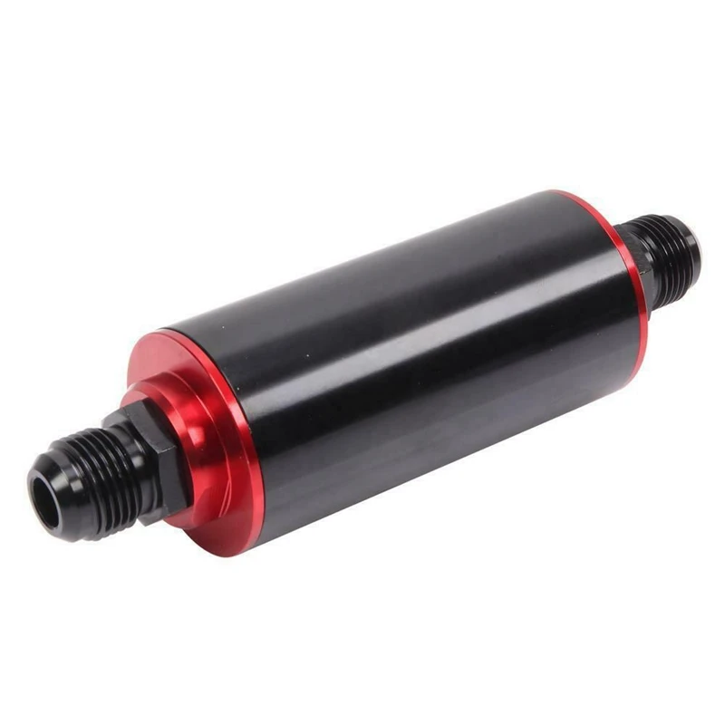 Red AN6 AN8 AN10 High FLOW 100 Micrometre Cleanable SS Racing Inline Fuel Filter | Автомобили и мотоциклы