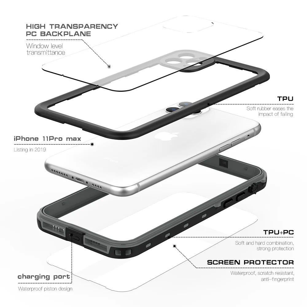 Для Apple iphone 11 Pro Max XS XR оригинальный Redpepper водонепроницаемый IP68 Подводный 2m Life
