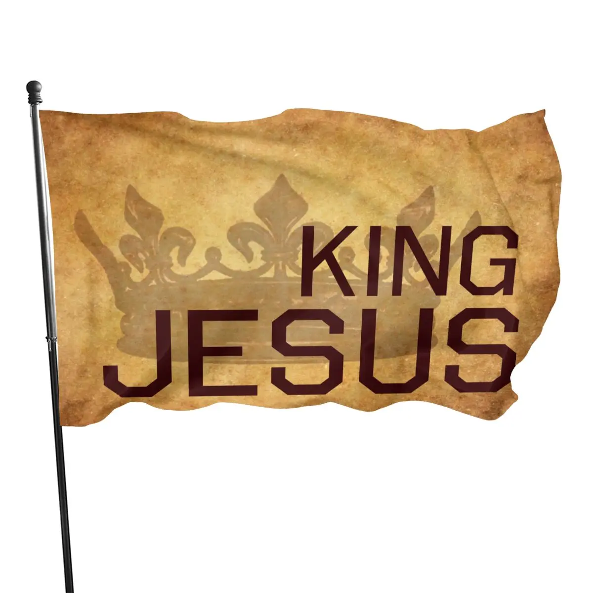 Impresión 3d personalizada, Jesús es el rey bandera 90x150cm