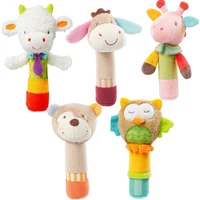baby rattle mobiles cute baby toys different cartoon animal bb stick hand bell rattle soft toddler plush toys for 0 12 months