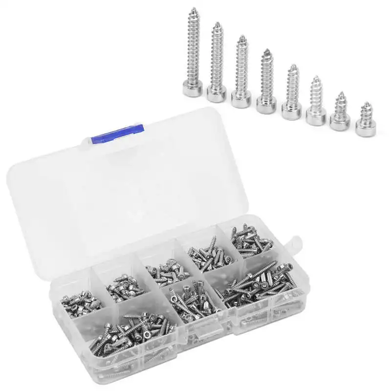 400 шт. саморез винты с шестигранным отверстием M2.5 304 из нержавеющей стали