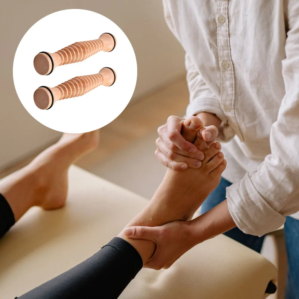 

2Pcs Wooden Foot Massager Portable Foot Rolling Massager Foot Roller