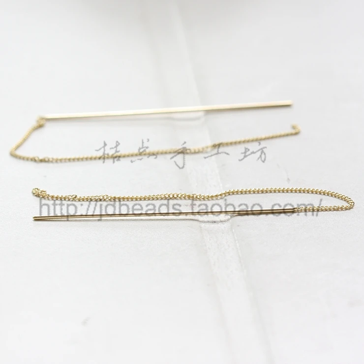 2 шт. (одна пара) позолоченные серьги премиум-класса с цепочкой-серьги-линия-звено