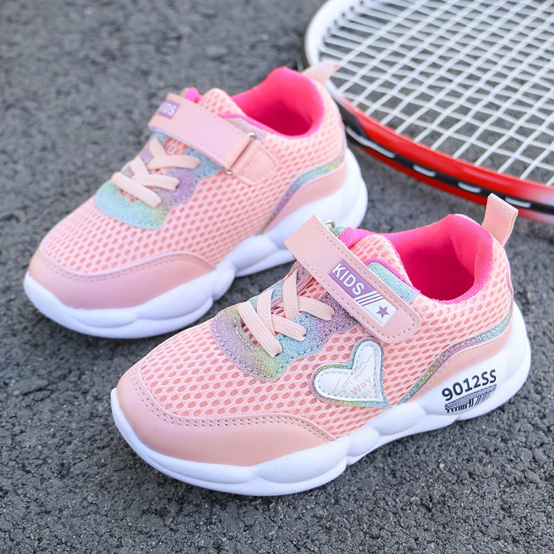 Girls Shoes Kids Sport for Big Sweet Sneakers Pu and Mesh Autumn Winter Comfortable Running Shoe SC129 | Детская одежда и обувь